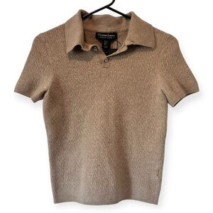 Christian Lacroix 100% Extrafine Merino Wool Short Sleeve Polo Style Top